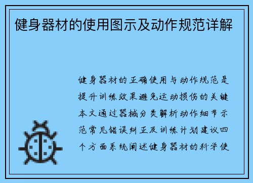 健身器材的使用图示及动作规范详解
